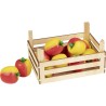 Un ensemble de pommes en bois pour jouer à la marchande