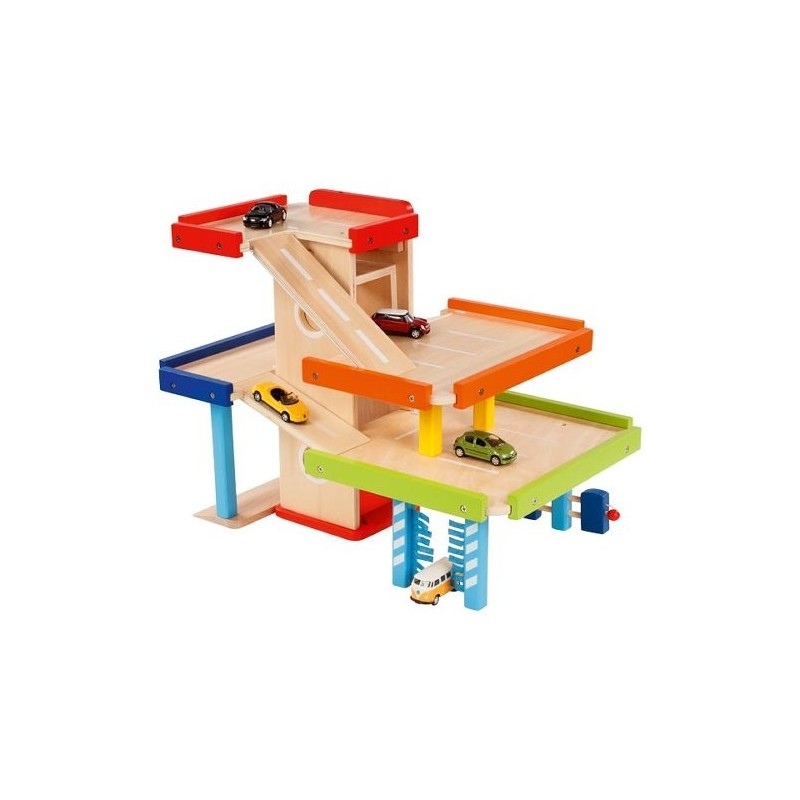 Parking en bois  à 3 étages avec station de lavage ET station service