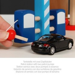 Grand Garage Parking en Bois GOKI - 3 Étages, Ascenseur à Manivelle