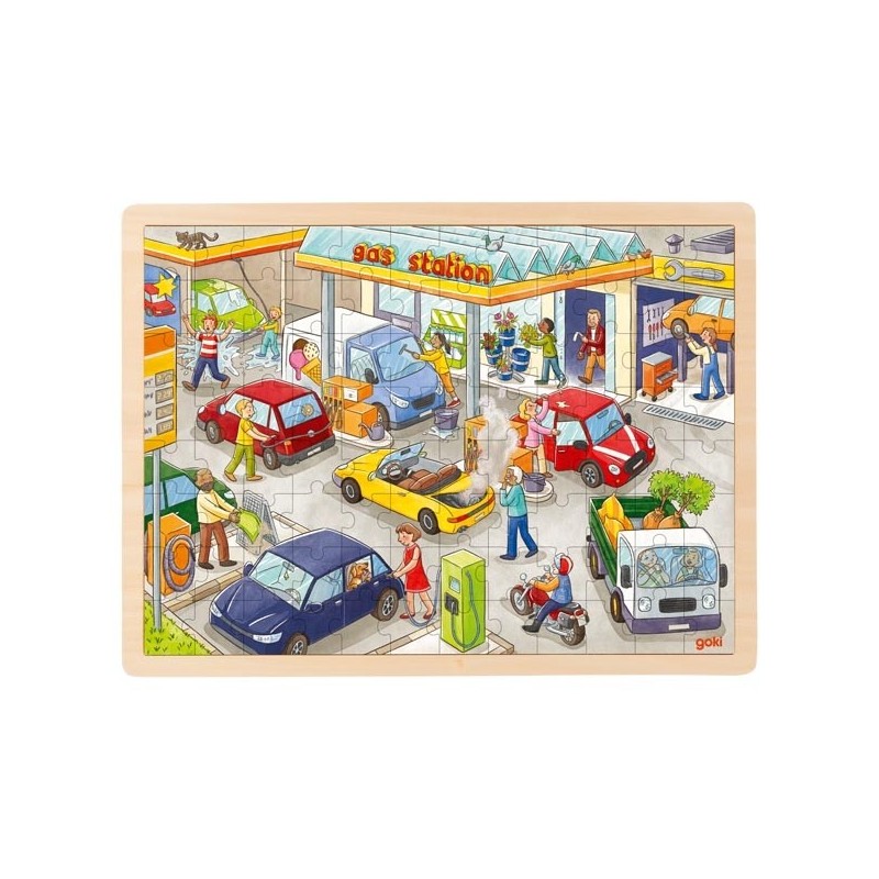 Un puzzle original de 96 pièces sur la station essence 