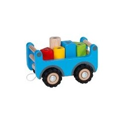 Camion grue avec remorque en bois  et 5 blocs magnétiques