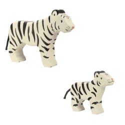 Lot Tigres Blancs (Adulte et Petit) - Holztiger