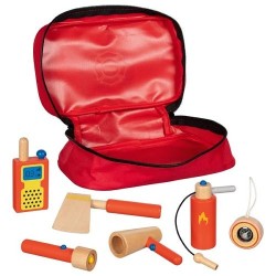 Trousse de pompiers avec ses 7 outils en bois