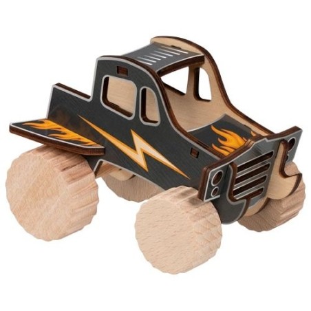 Kit de construction Véhicule Monster truck en bois  - 12 éléments