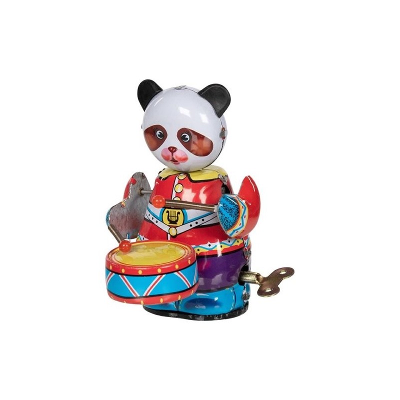 Panda avec tambour en métal