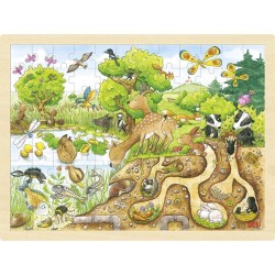 Puzzle en bois - Découverte de la nature - 96 pièces