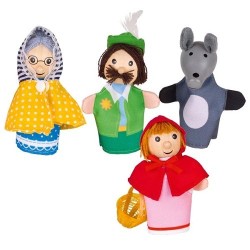 Marionnettes à doigts - 4 personnages - Petit chaperon rouge
