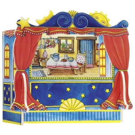 Théâtre pour marionnettes à doigts avec 5 décors interchangeables