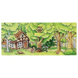 Théâtre pour marionnettes à doigts avec 5 décors interchangeables