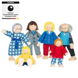 Poupées flexibles en bois - Famille Citadine - 6 personnages