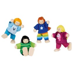 copy of copy of Poupées flexibles en bois - Famille Citadine - 6 personnages