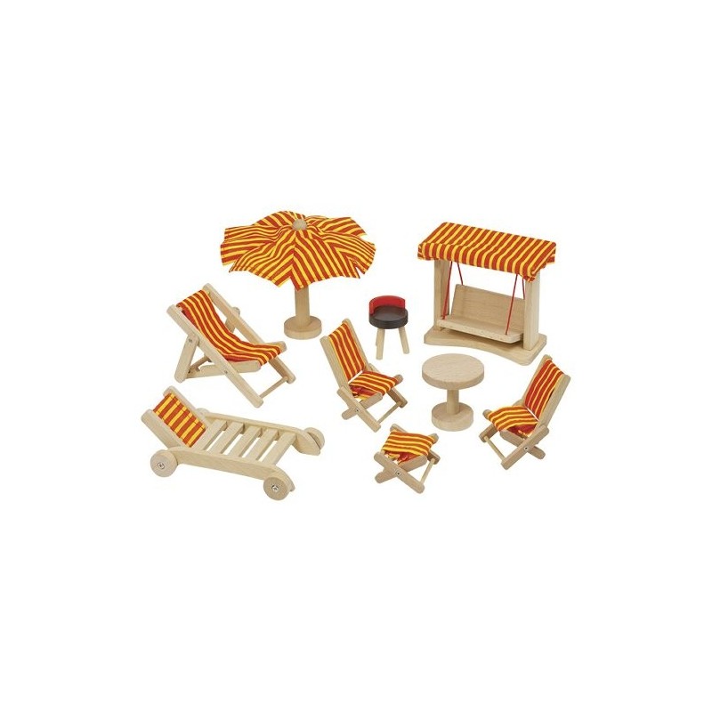 Accessoires en bois de hêtre   pour maison de poupées - Meubles de jardin