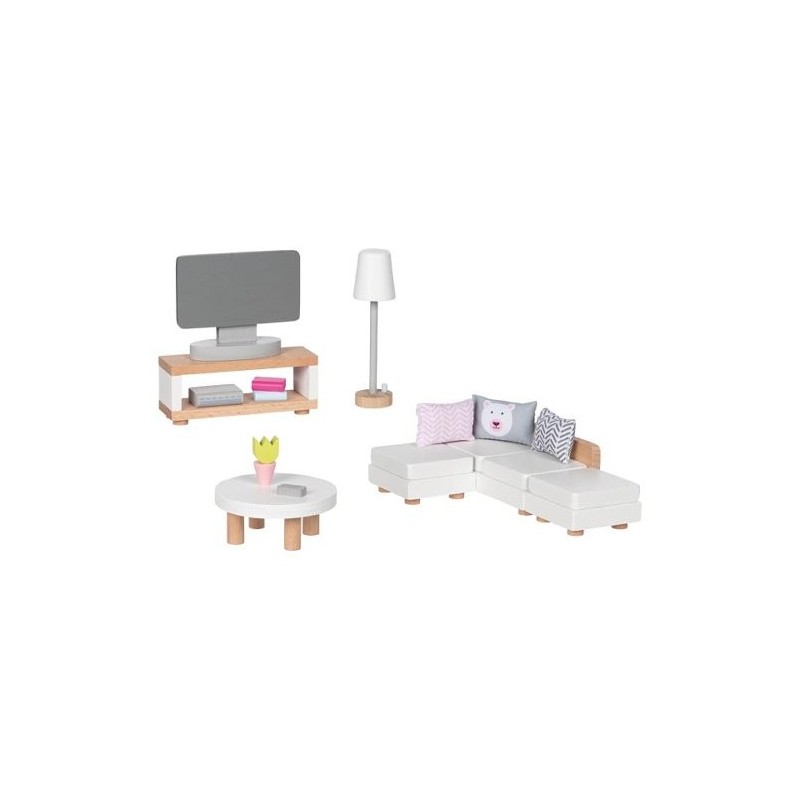 Accessoires en bois pour maisons de poupées - meubles de salon - 15 éléments
