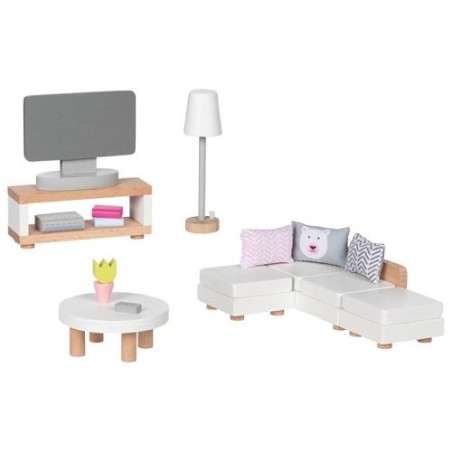 Accessoires en bois pour maisons de poupées - meubles de salon - 15 éléments
