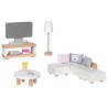 Accessoires en bois pour maisons de poupées - meubles de salon - 15 éléments