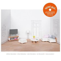 Accessoires en bois pour maisons de poupées - meubles de salon - 15 éléments