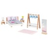 Accessoires en bois pour maisons de poupées - chambre à coucher - 18 éléments