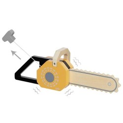 Tronçonneuse en bois avec bruit