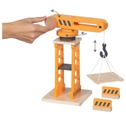 Grue pivotante en bois avec deux barrières de sécurité - 4 èléments