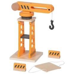 Grue pivotante en bois avec deux barrières de sécurité - 4 èléments