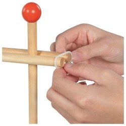 Toboggan FlexiTrack en bois avec 5 boules et 15 élastiques