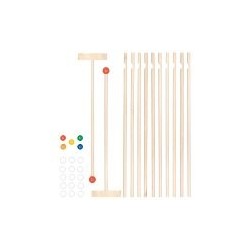 Toboggan FlexiTrack en bois avec 5 boules et 15 élastiques