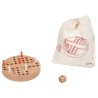Ludo de voyage en bois  avec son sac en coton - 8 élèments