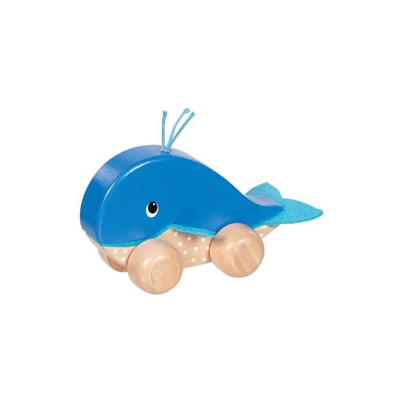 Baleine à pousser en bois et feutrine