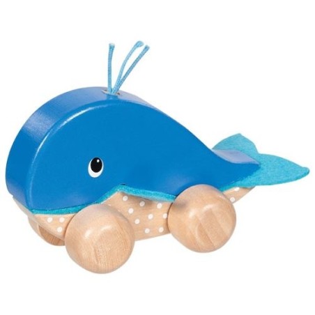 Baleine à pousser en bois et feutrine