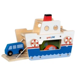 Ferry GokiLine en bois avec 3 véhicules en bois
