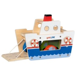 Ferry GokiLine en bois avec 3 véhicules en bois