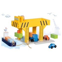 Grue portuaire en bois  avec ses 13 éléments