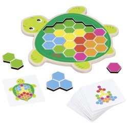 Puzzle Tortue Rosy en bois  et carton  - 41 pièces