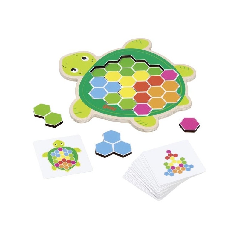 Puzzle Tortue Rosy en bois  et carton  - 41 pièces