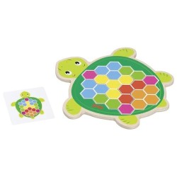 Puzzle Tortue Rosy en bois  et carton  - 41 pièces