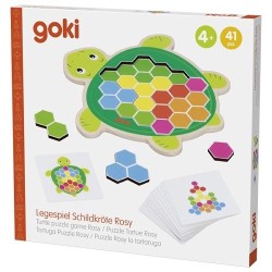 Puzzle Tortue Rosy en bois  et carton  - 41 pièces