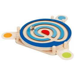 Jeu d'adresse coopératif en bois avec plateau réversible
