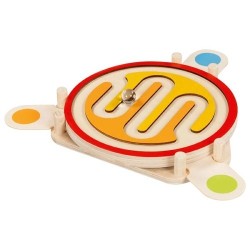 Jeu d'adresse coopératif en bois avec plateau réversible