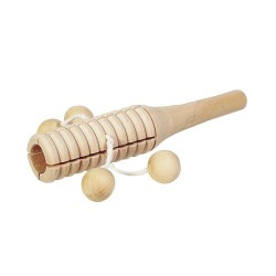 Baton de percussion à 4 boules en bois 